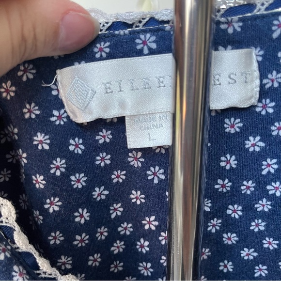 Eileen West | Navy Floral Nightgown Cottagecore Prairie - Picture 3 of 6